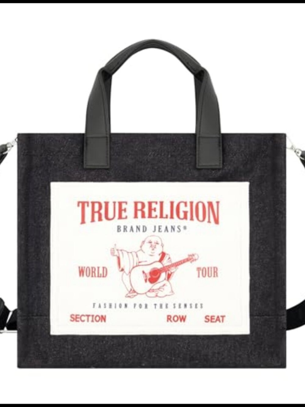 True Religion Tote Bag Cotton Polyester Mesh Travel Shoulder Bag